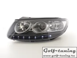 Hyundai Santa FE 06-12 Фары Devil eyes, Dayline черные